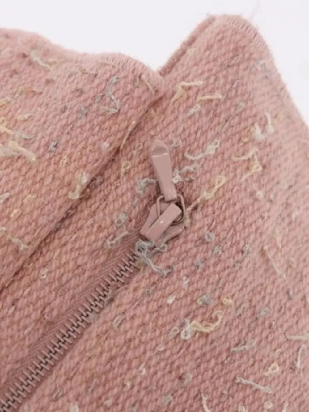 CHANEL Shoulder Bag Tweed Pink Silver CC Auth ar13942A